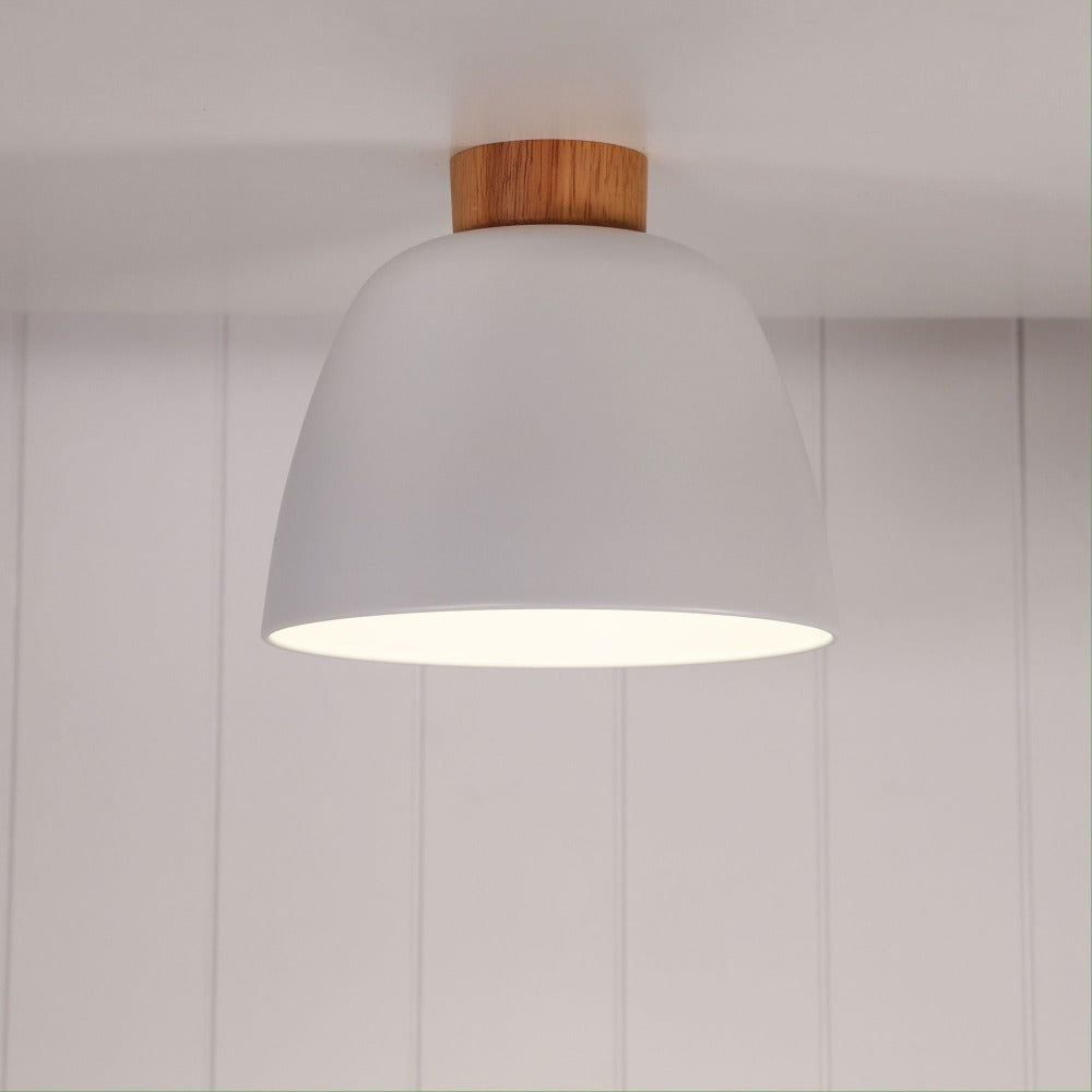 Modern Metal & Wood DIY Shade Ceiling Light (Available in 2 Colors)