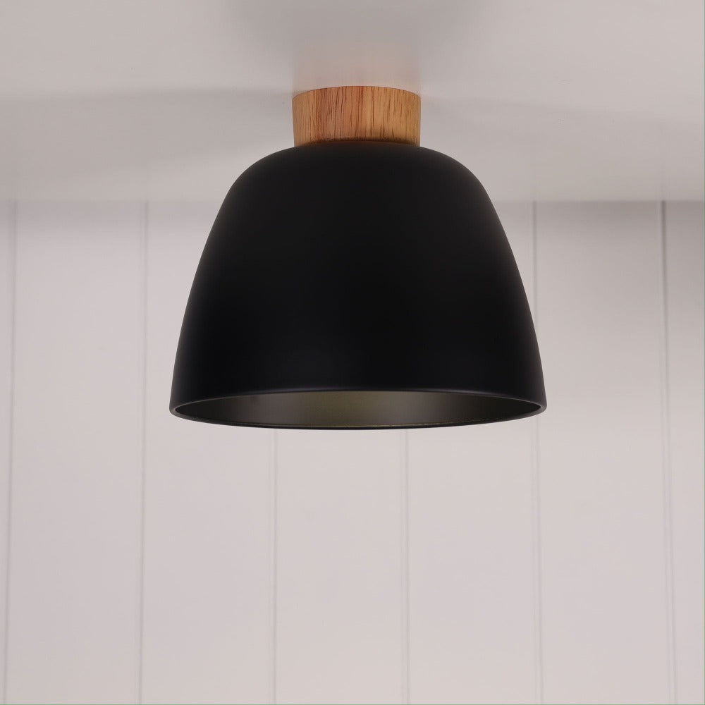 Modern Metal & Wood DIY Shade Ceiling Light (Available in 2 Colors)