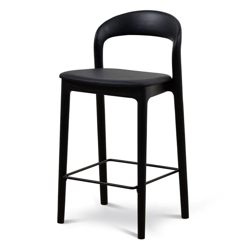 Modern Minimalism Full Black Bar Stool - Set of 2