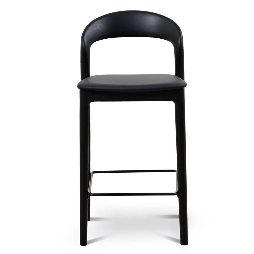 Modern Minimalism Full Black Bar Stool - Set of 2