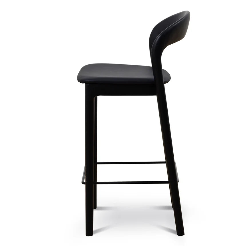 Modern Minimalism Full Black Bar Stool - Set of 2