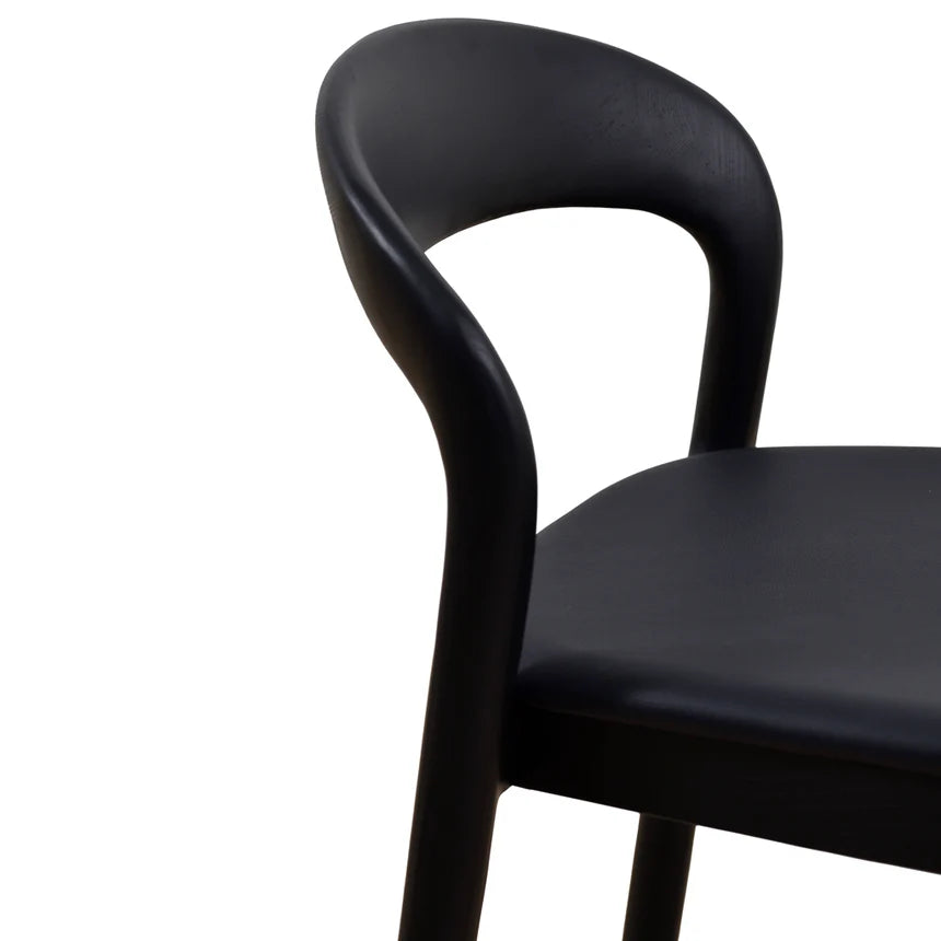 Modern Minimalism Full Black Bar Stool - Set of 2