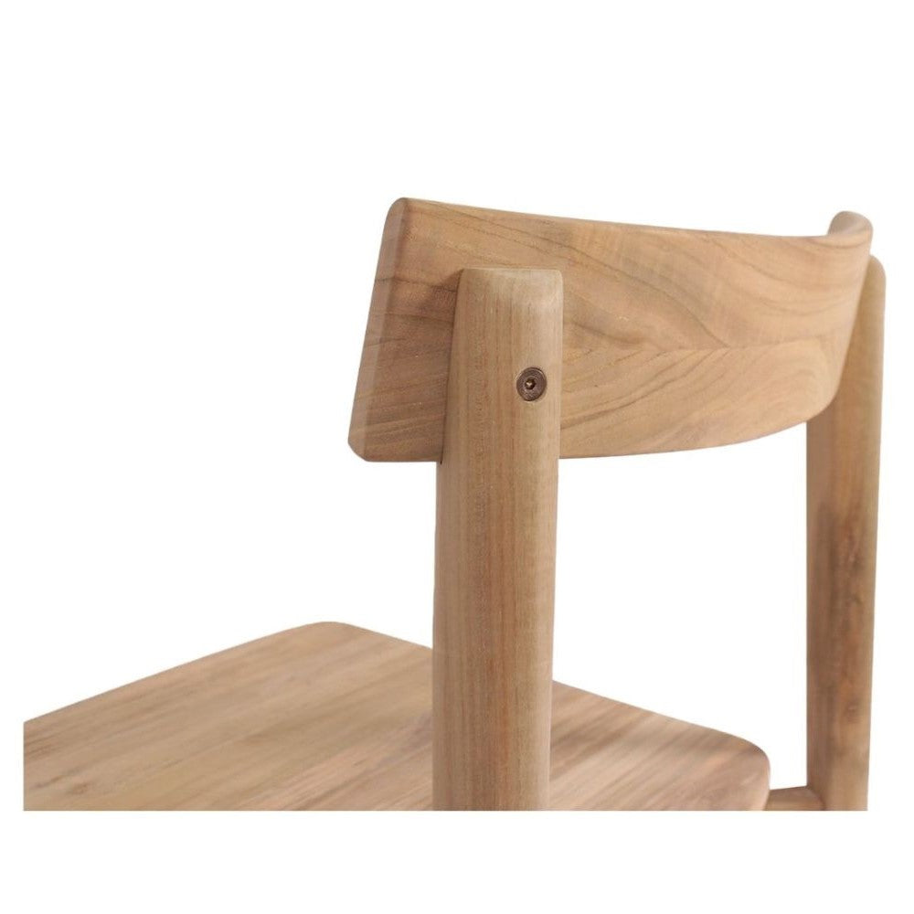 Modern Natural Finish Teak Wood Dining Chair