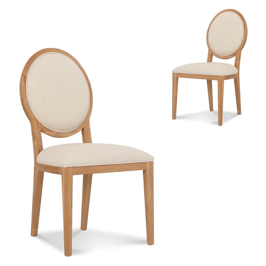 Modern Natural Frame Dining Chair Set of 2 - Light Beige