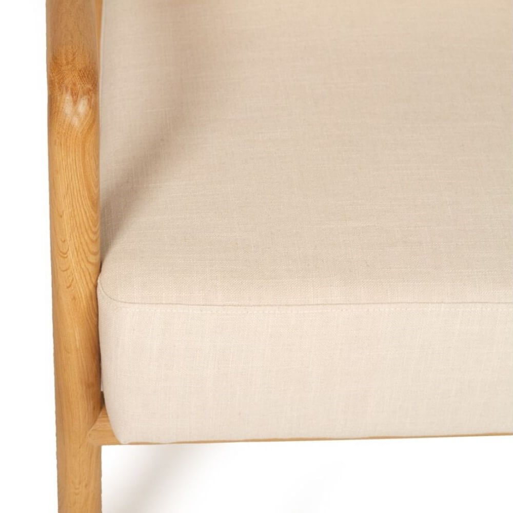 Modern Oak Frame Armchair with Cushions