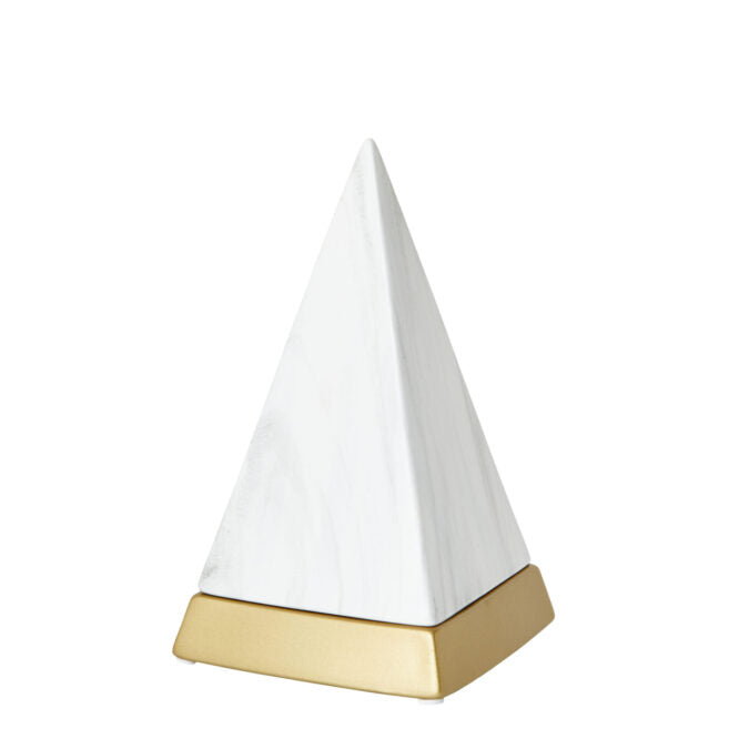 Modern Piece Tall Pyramid - White