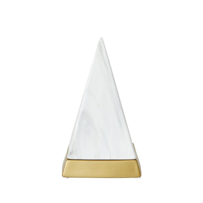 Modern Piece Tall Pyramid - White