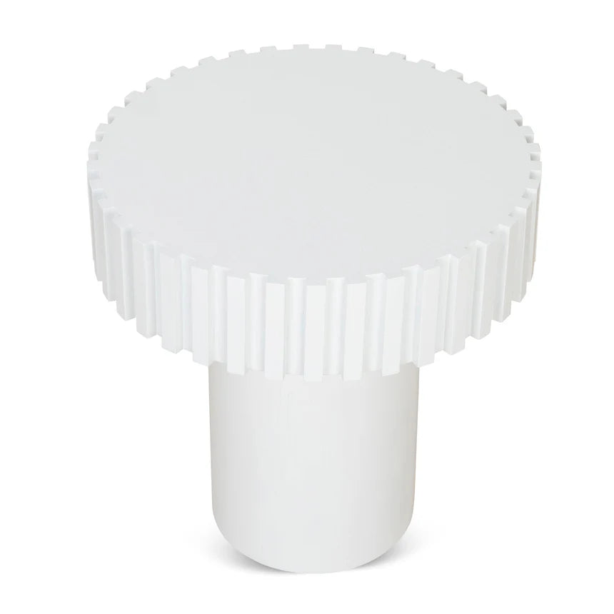 Modern Purity Full White Round Side Table - 50cms