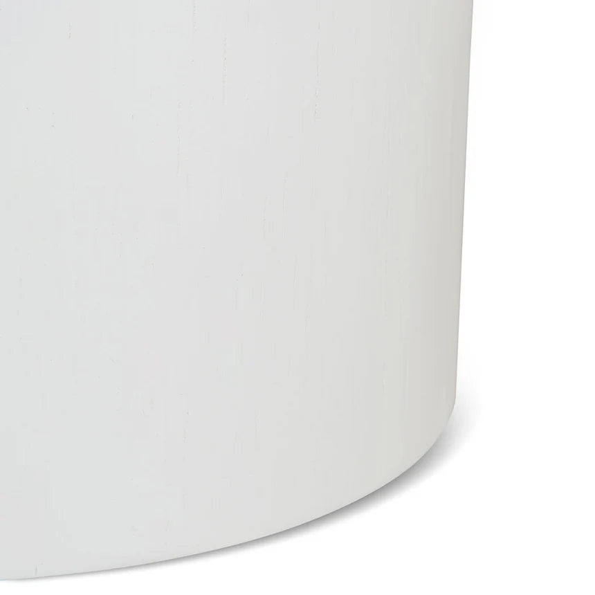 Modern Purity Full White Round Side Table - 50cms