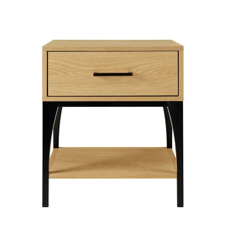 Modern Scandic 1 Drawer Side Table - Natural