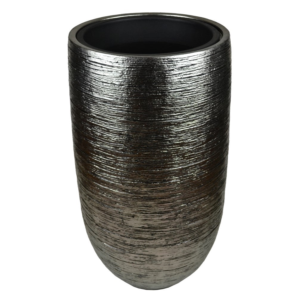 Modern Small Texture Design Planter Pot - Antique Silver