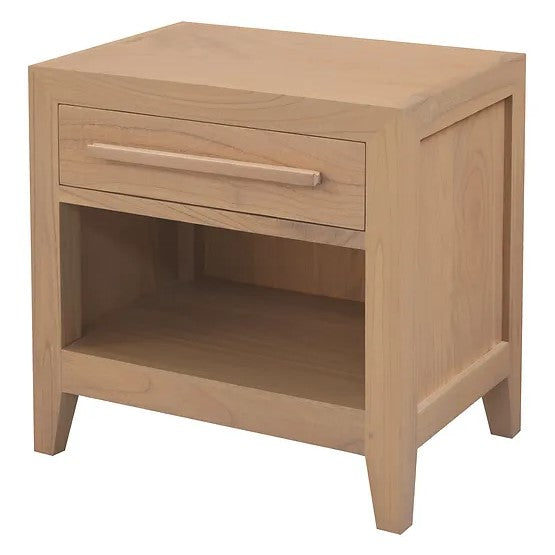 Modern Stylish 1 Drawer Bedside Table - Natural