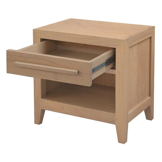 Modern Stylish 1 Drawer Bedside Table - Natural