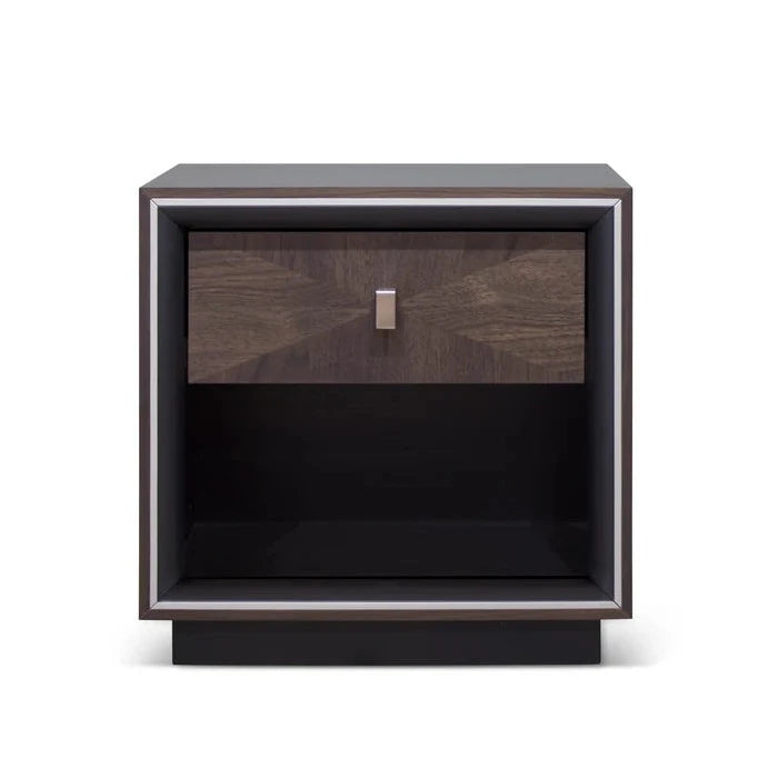 Monaco 1 Drawer Bedside Table - Black