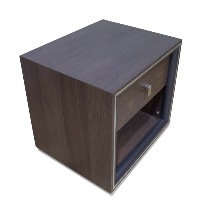 Monaco 1 Drawer Bedside Table - Black