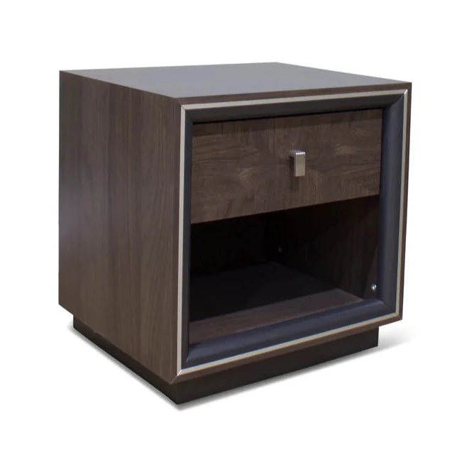 Monaco 1 Drawer Bedside Table - Black