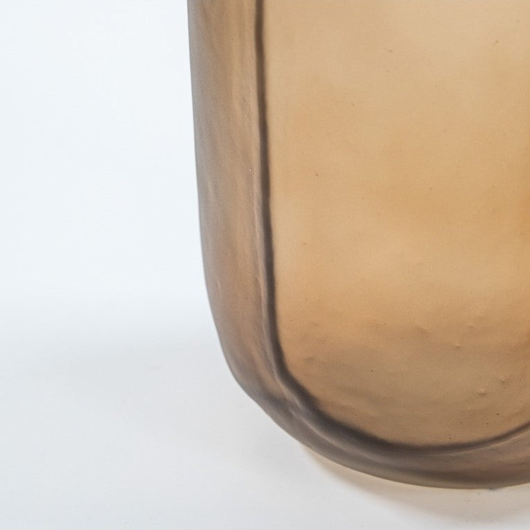 Mouth-Blown Glass Vase with Matt Elegance-Brown (Available in 4 Sizes)