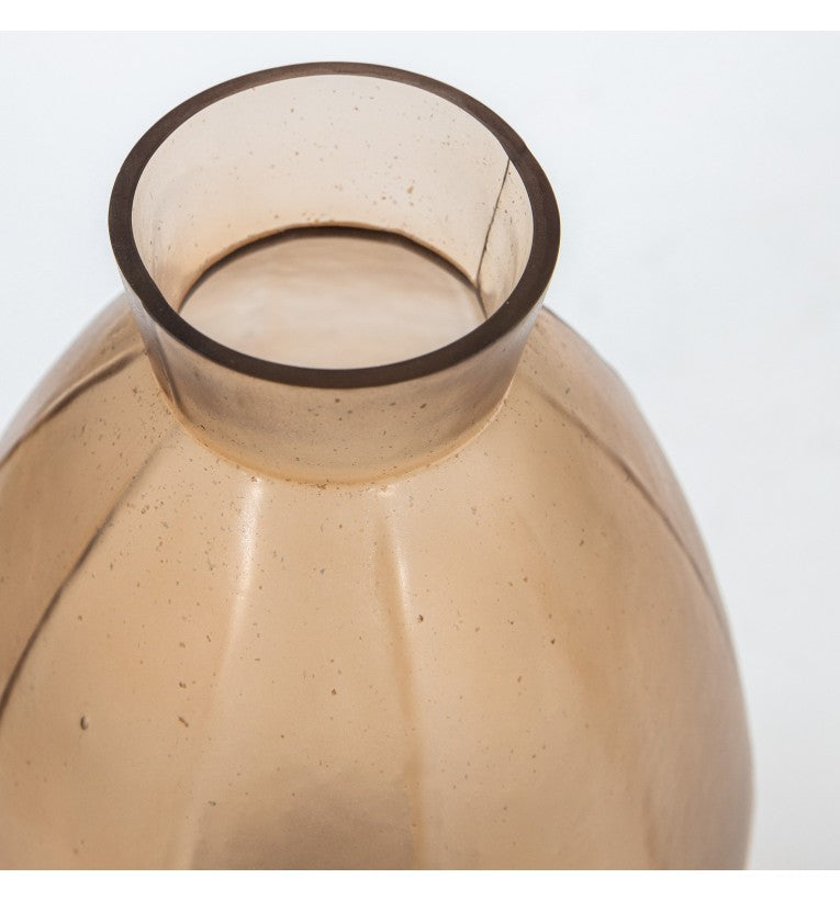 Mouth-Blown Glass Vase with Matt Elegance-Brown (Available in 4 Sizes)