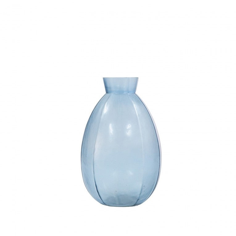 Mouth-Blown Glass Vase with Matt Elegance-Blue (Available in 4 Sizes)