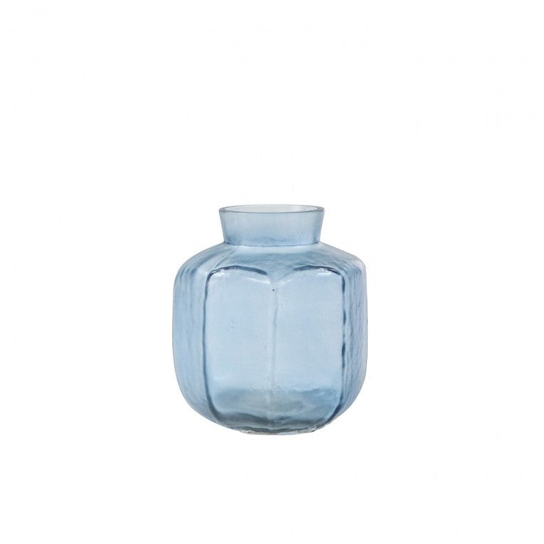 Mouth-Blown Glass Vase with Matt Elegance-Blue (Available in 4 Sizes)