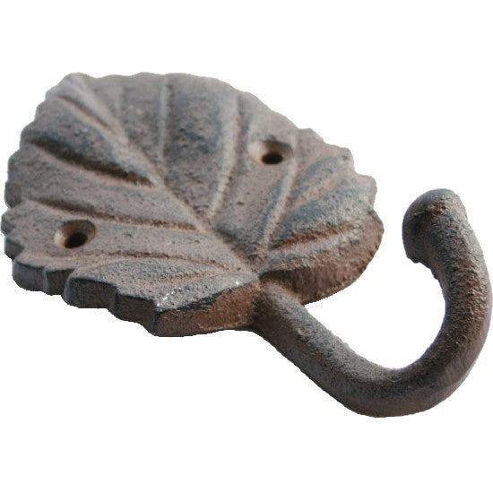 Mulberry Leaf Single Hook Cast Iron Wall Hanging