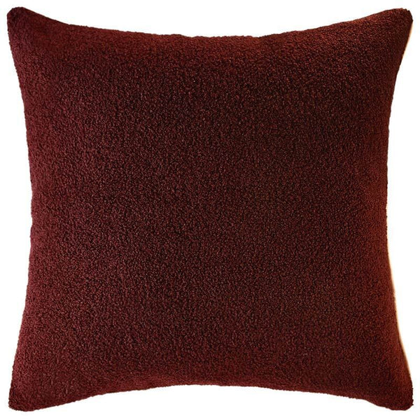 Mulled Burgundy Boucle Cushion with Feather Insert - 60x60cms