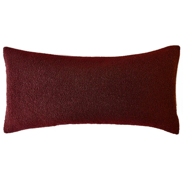 Mulled Burgundy Boucle Cushion with Feather Insert - 80x40cms