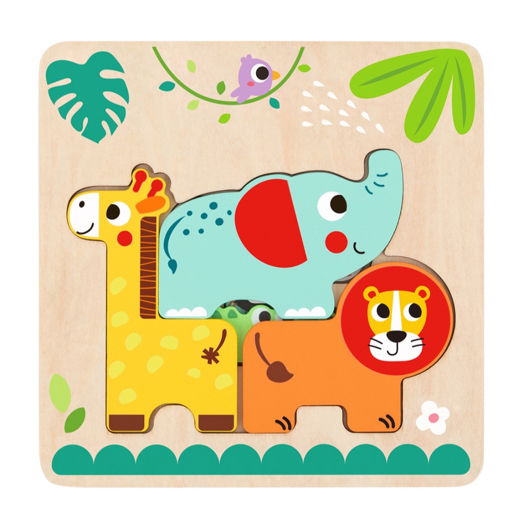 Multi Layered Toddlers Jungle Animals Puzzle