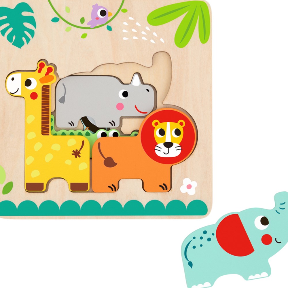 Multi Layered Toddlers Jungle Animals Puzzle