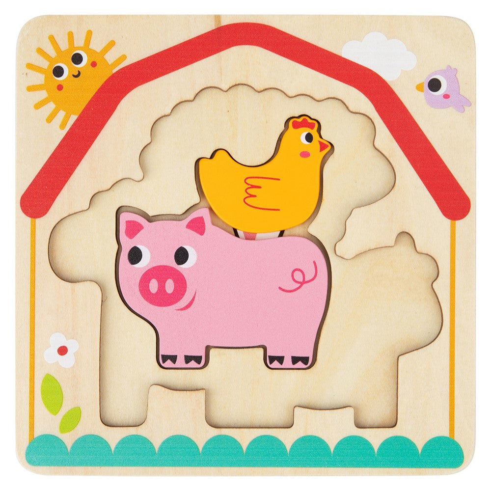 Multi Layered Toddlers Farm Animals Puzzle