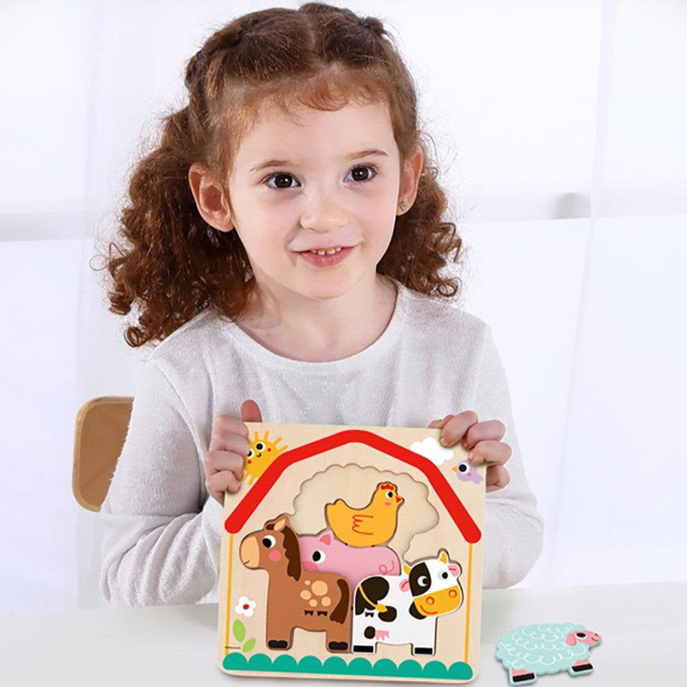 Multi Layered Toddlers Farm Animals Puzzle