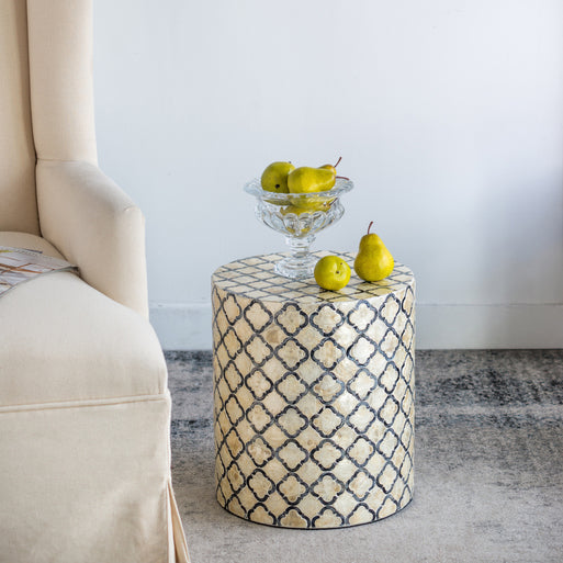 Multifunctional Modern Geometric Patterned Stool - 40cms