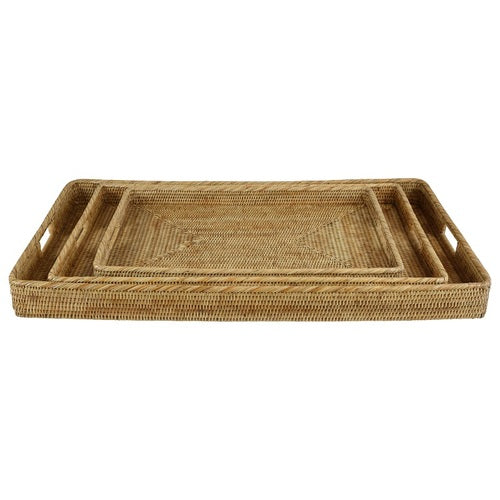 Multipurpose Rattan Serving Tray - Rectangle (Available in 3 Sizes)