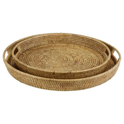 Multipurpose Rattan Serving Tray - Round (Available in 2 Sizes)