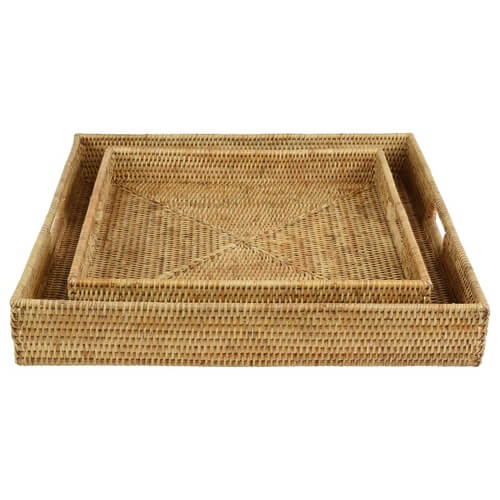 Multipurpose Rattan Serving Tray - Square (Available in 2 Sizes)