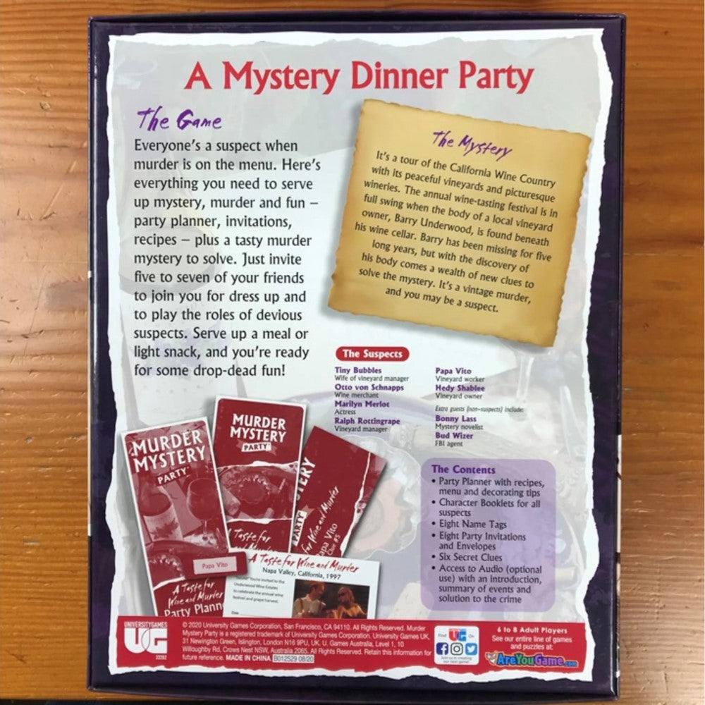 Murder Mystery Party - Case Files: A Taste For Wine And Murder