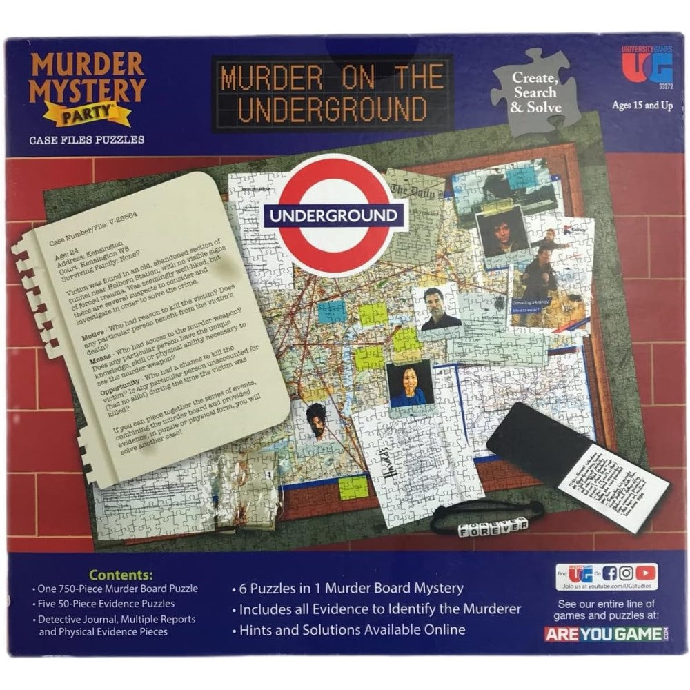 Murder Mystery Party - Case Files & Jigsaw Puzzles : Murder On The Underground