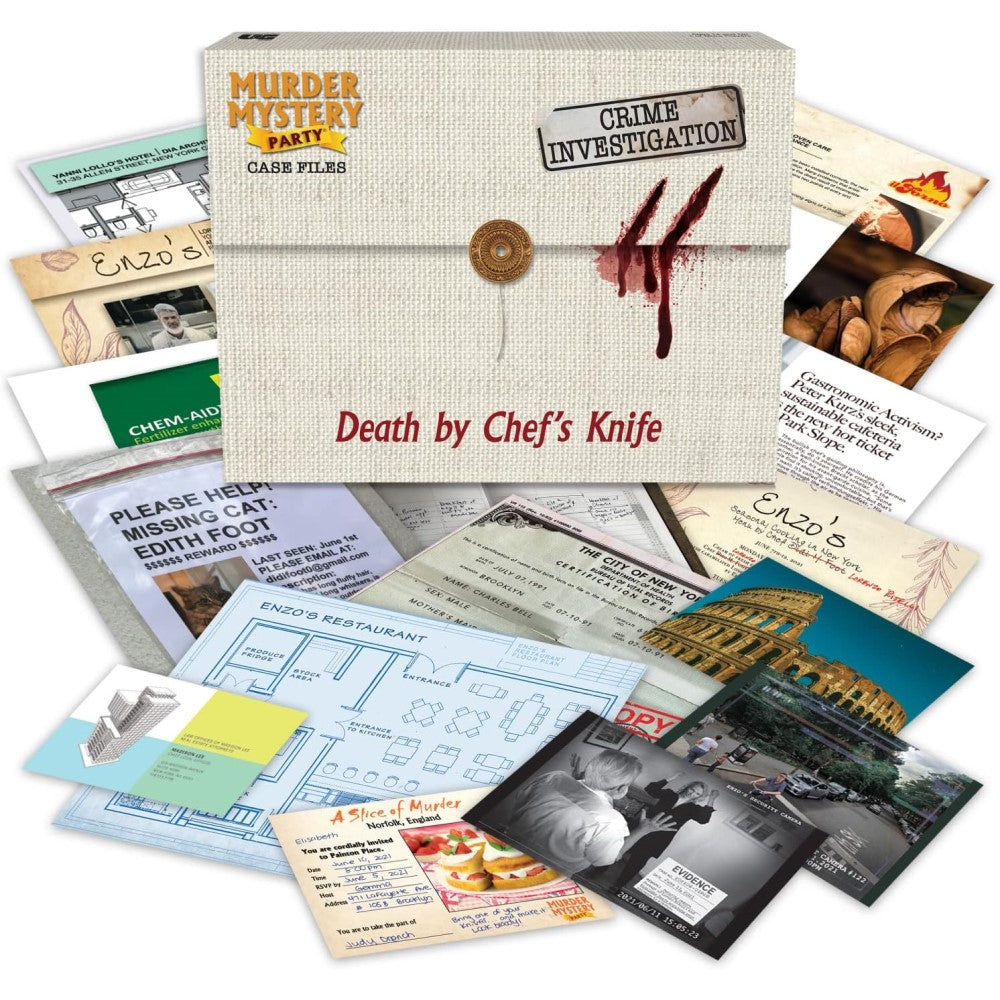 Murder Mystery Party - Case Files: Death By Chefs Knife