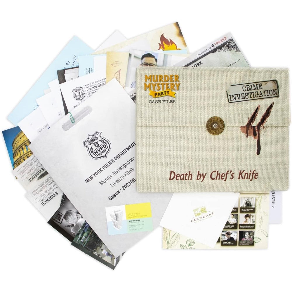 Murder Mystery Party - Case Files: Death By Chefs Knife