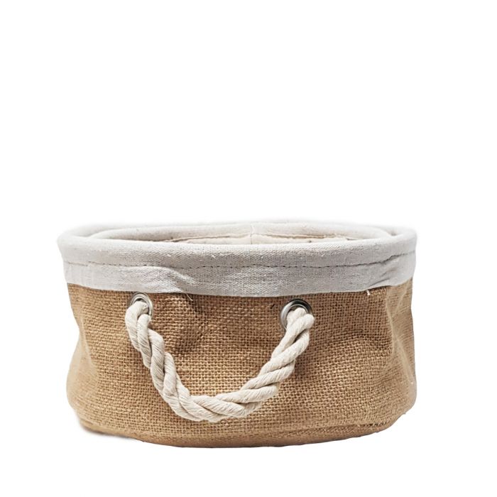 Napa Linen Round Storage Basket with Rope Handle - Natural - Set of 2