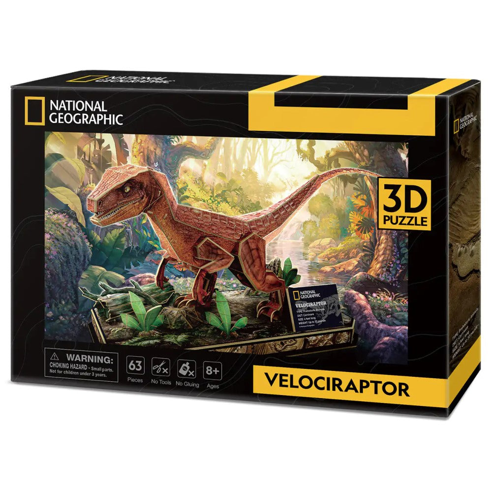 National Geographic 3D Puzzle 63 Pieces Velociraptor