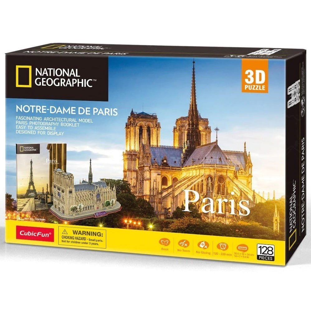 National Geographic 3D Puzzle 128 Pieces Paris Notre Dame