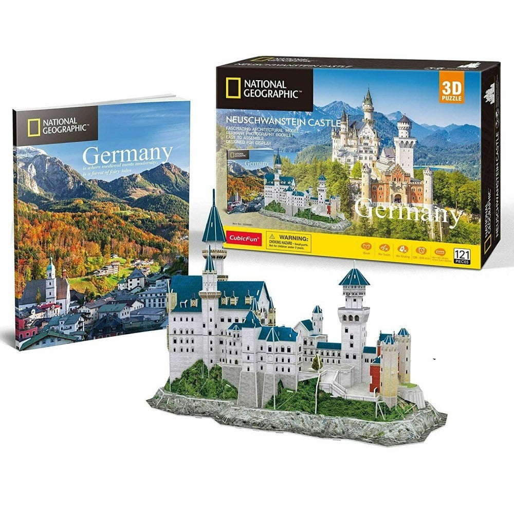 National Geographic 3D Puzzle 128 Pieces Germany Neuschwanstein Castle