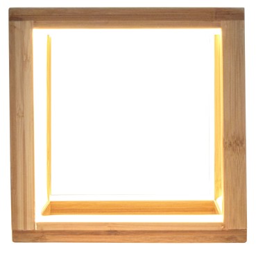 Natural Bamboo Cube LED Lamp - Small