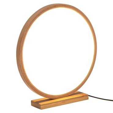 Natural Bamboo Ring LED Lamp 30cms