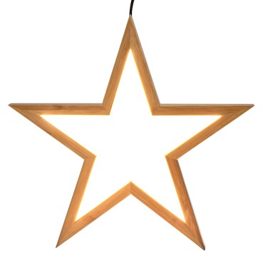 Natural Bamboo Star LED Ceiling Lamp - Small