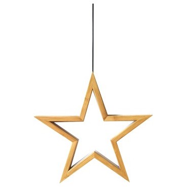 Natural Bamboo Star LED Ceiling Lamp - Small