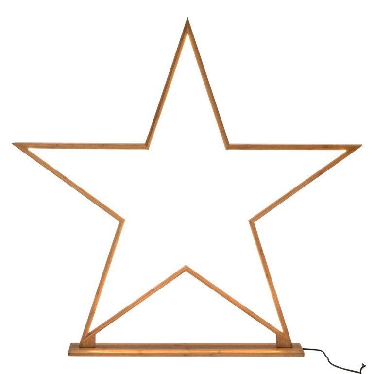 Natural Bamboo Star LED Lamp - Extra Large