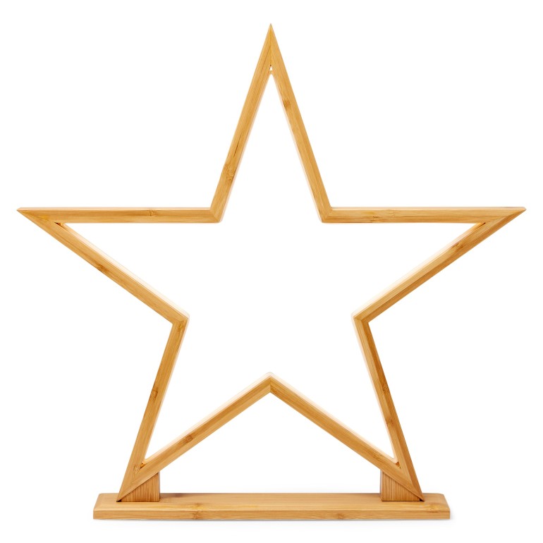 Natural Bamboo Star LED Lamp - Large