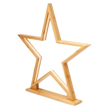 Natural Bamboo Star LED Lamp - Large